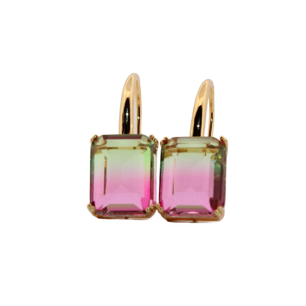 Watermelon Tourmaline Gold Earrings Wtge2 35$
